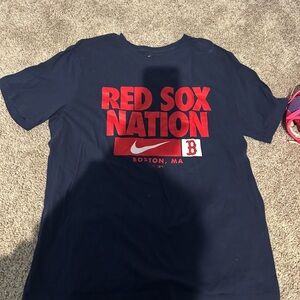 Nike Men's Navy Red Sox Nation Tee Large